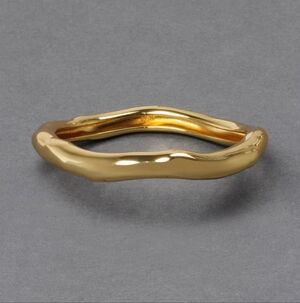 NWT Alexis Bittar Molten Gold Bangle Bracelet Brass 14K Plated In Velvet Case